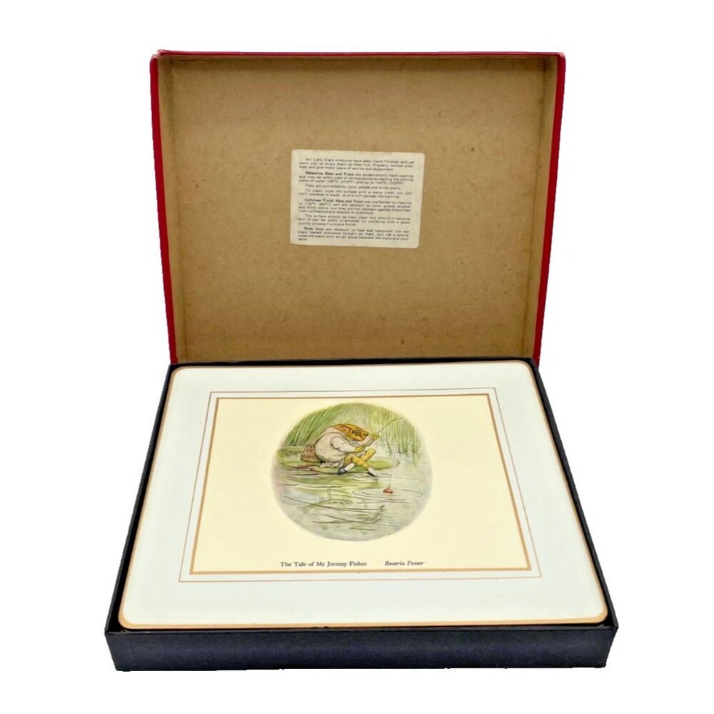 Beatrix Potter Placemats Set of 6 Lady Clare Matador 9.5" x 8" Melamine Cork